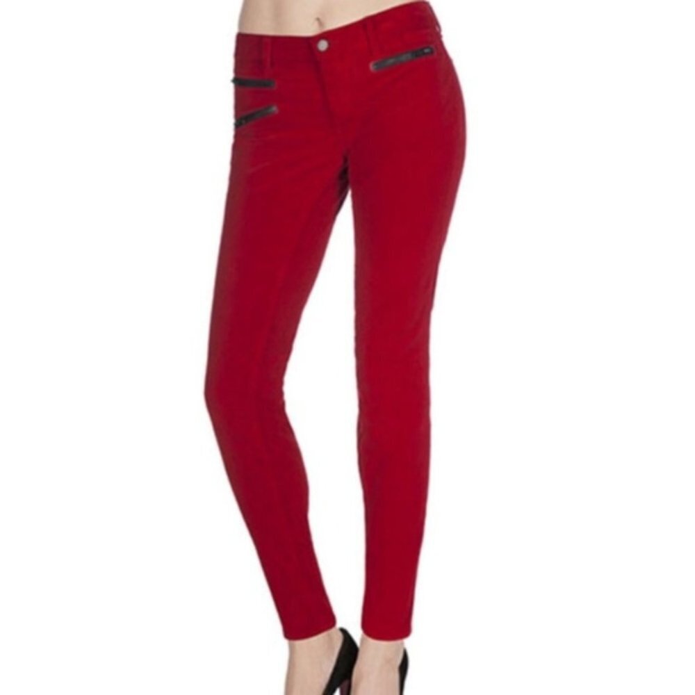 J Brand Zoey Great Red Skinny Corduroy Zipper size 24 (195)